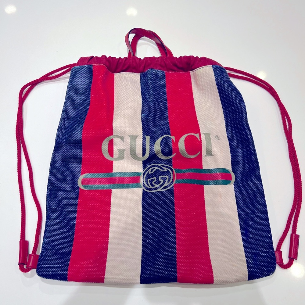Gucci Canvas Drawstring Backpack - image 1